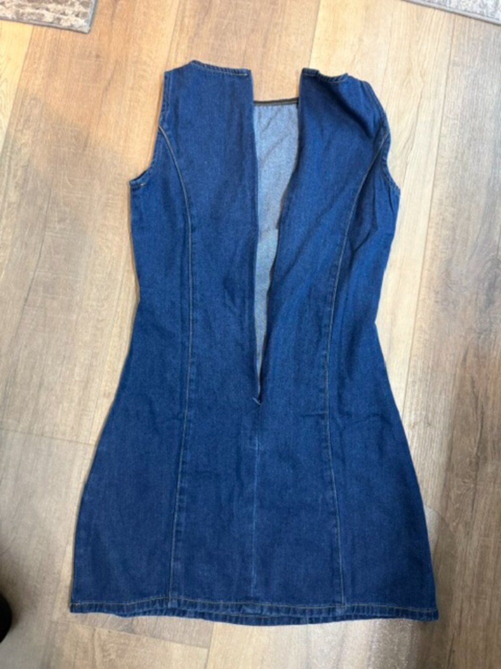 Women's Denim Sleeveless Dress with Zipper Back Size S - Picture 2 of 2